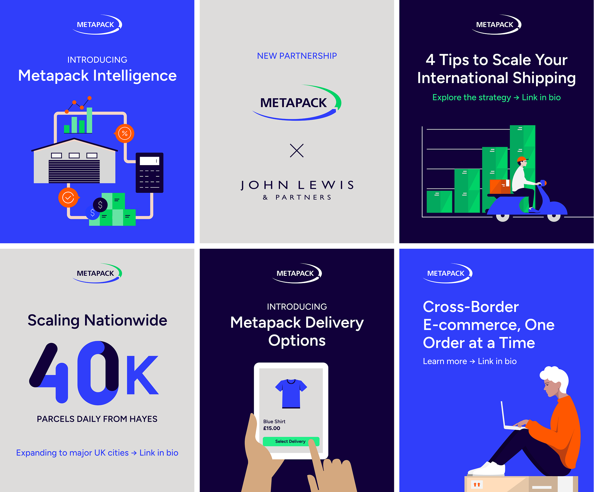 Different Metapack social media templates